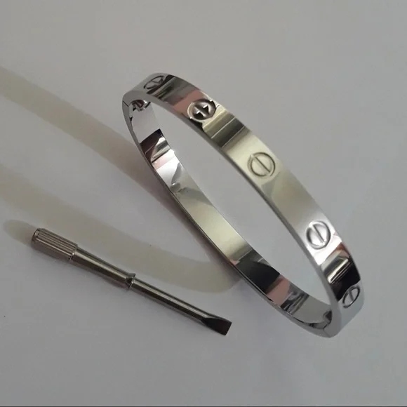 LOVE Screw Bangle Bracelet with Screwdriver in Silver